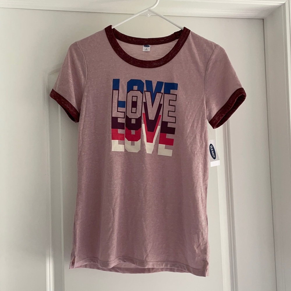 NWT Old Navy Mauve/Maroon LOVE TShirt